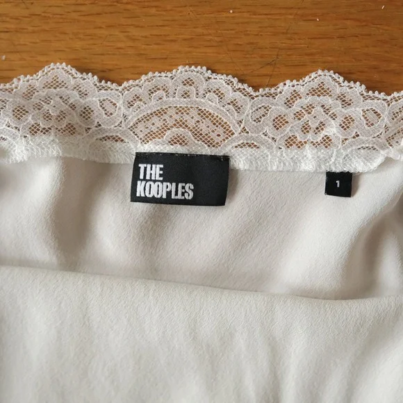 The Kooples Camisole Women White Lace Trim Silk Coquette Size 1 US S Coquette - Picture 5 of 10